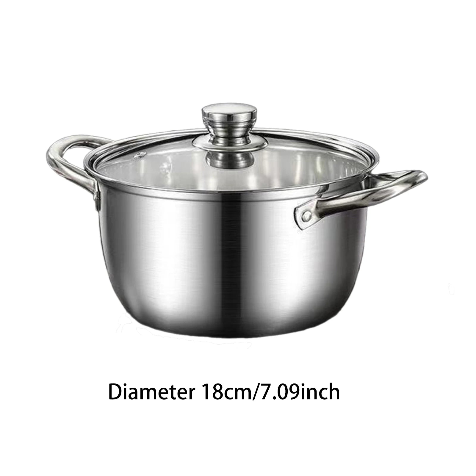Stainless Steel Soup Pot Universal Compatible Cookware Saucepan Large Capacity Stock Pot for Kitchen Outdoor camping Cookware