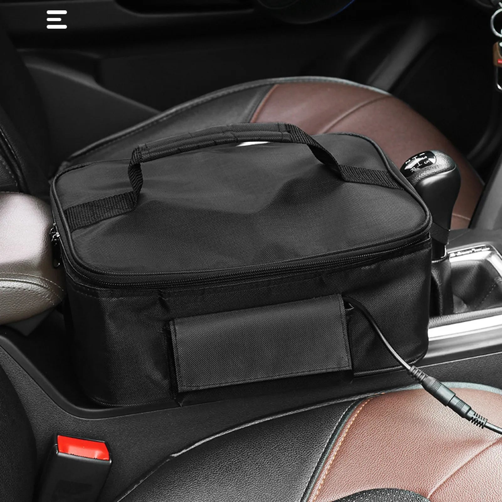 Portable Mini Car Microwave 12V Electric Heated Lunch Box Oven Fast Heating Picnic Box for Travel Camping Food Cooking Black