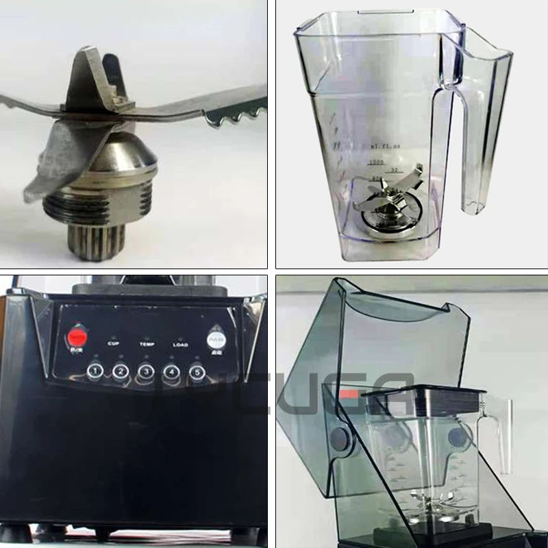 Commercial Blender With Sound Enclosure Large Capacity Ice Crushing Blending Machine Fruit Food Processor Smoothies Juicer