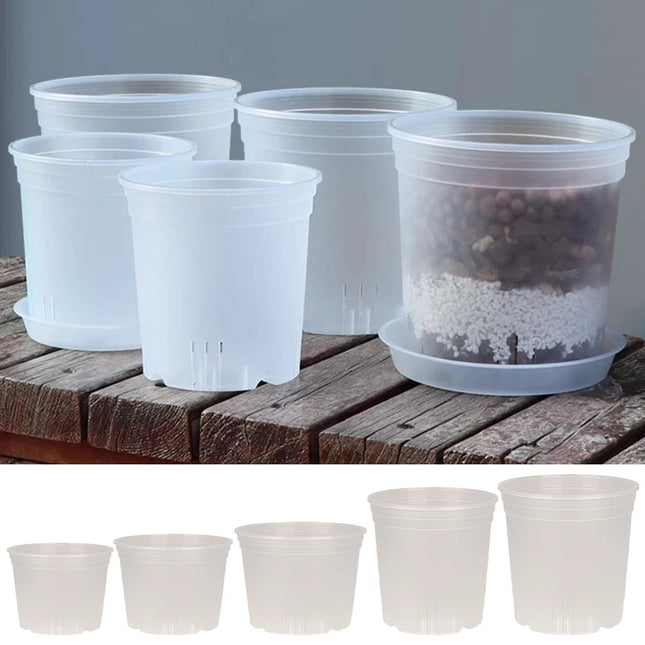 Transparent Plants Flowerpot Plastic Planters Nursery Pots Garden Seedling Planter Pots Root Control Planters Pot with Drainage