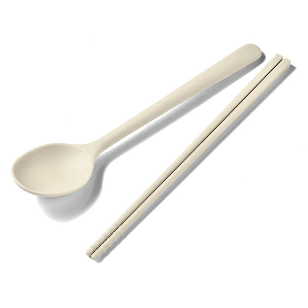 Korean 2/8Pcs Resuable Tableware Set High Quality Silicone Dinner Set Colorful Dinnerware Spoon Chopsticks Flatwaare Cutlery Set