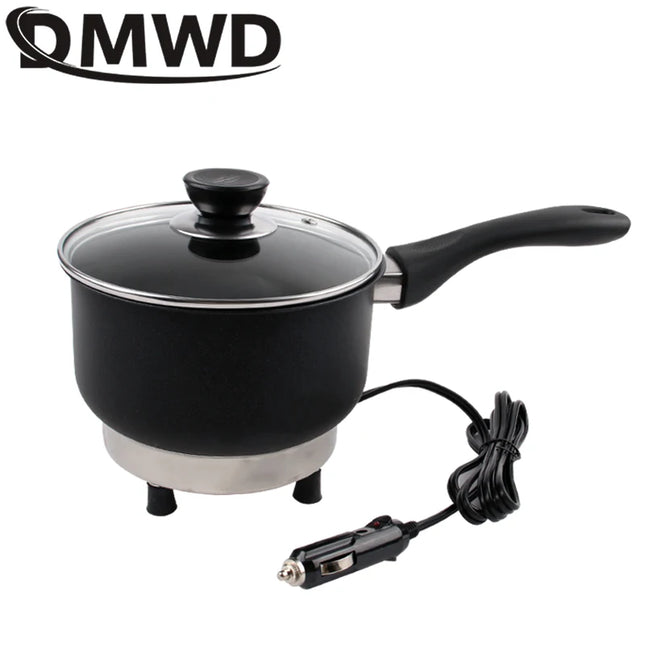 Multicooker For Car Truck 12V 24V Electric Frying Pan Cooking Skillet Mini Rice Cooker Soup Hotpot Heater Travel Food Boiler