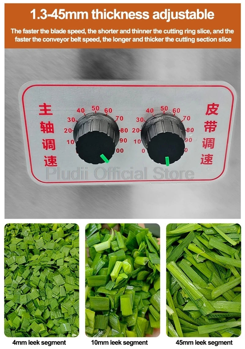 Commercial Green Onion Cutter 100W Electric Vegetable Cutter Multifunctional Pepper Slicing Shredder Cutting Machine Home Use