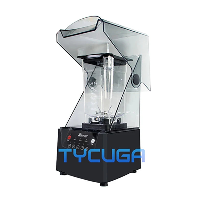 Commercial Blender With Sound Enclosure Large Capacity Ice Crushing Blending Machine Fruit Food Processor Smoothies Juicer