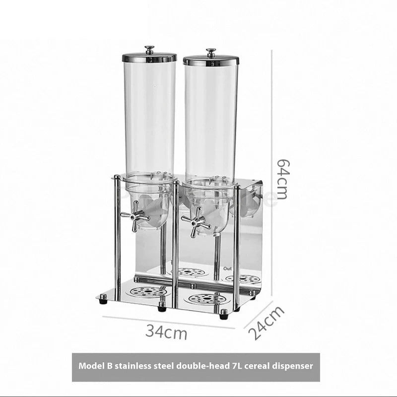 Stainless Steel Cereal Dispenser Bulk Food Storage Container Hotel Oatmeal Cereal Separator For Home Kitchen Pantry Container