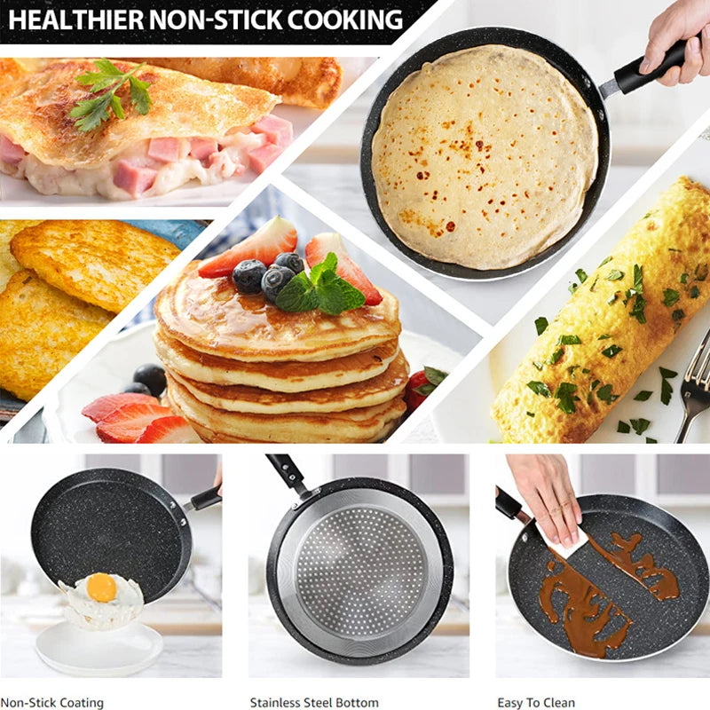 1 Non Stick Frying Pan, Fried Egg, Steak, Pancake Breakfast Pan, Kitchen Utensils, Kitchen Cookware Tool Size S/L