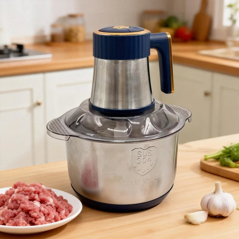 Electric Meat Grinder 5L Food Crusher Stainless Steel Multi-Function Vegetable Slicer Food Processor for Kitchen Cooking Mincer