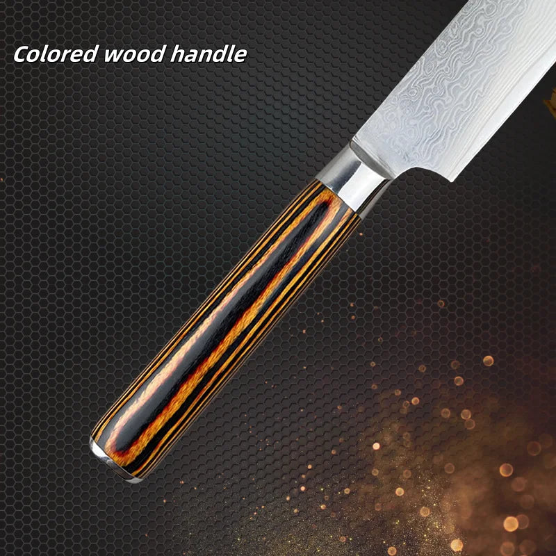 Damascus Steel Kitchen Cleaver Chef Knife Boning Slicing Knife Butcher Knife Meat Fish Sushi knife Professional Cooking Cutter