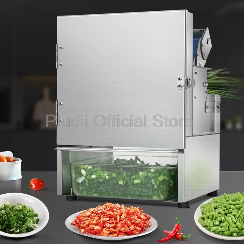 Commercial Green Onion Cutter 100W Electric Vegetable Cutter Multifunctional Pepper Slicing Shredder Cutting Machine Home Use