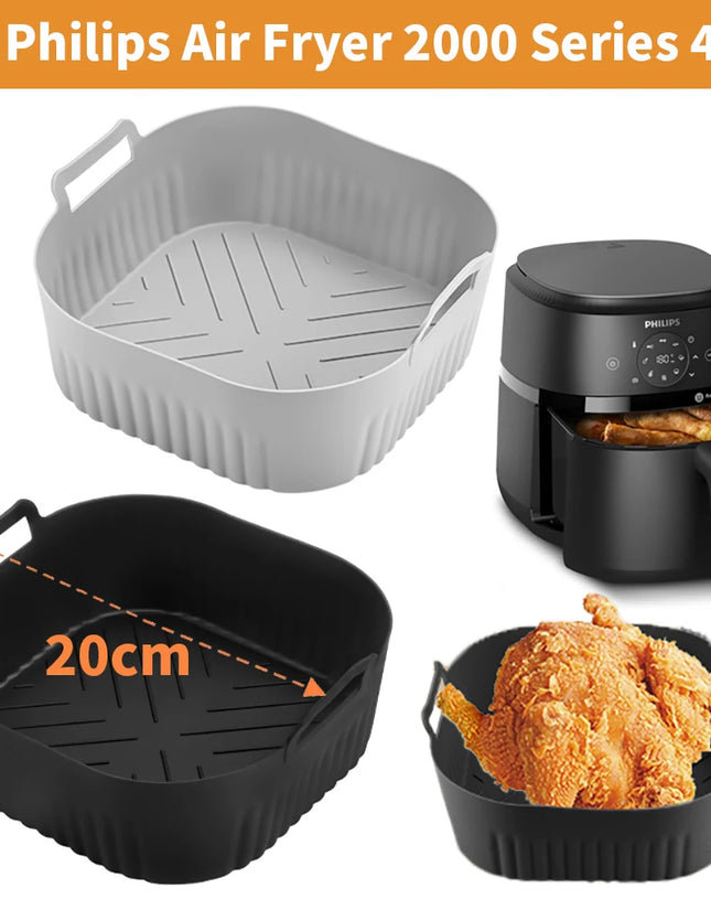 20cm Silicone Air Fryer Mold for Philips Air Fryer 2000 Series 4.2L NA229 Air Fryer Accessories Reusable Instead of Baking Paper