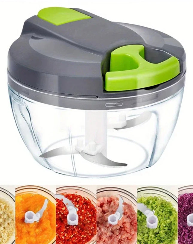 Manual Garlic Chopper Hand Pull String Vegetable Cutter Multifunctional Onions Mincer Ginger Fruits Nuts Kitchen Food Processor