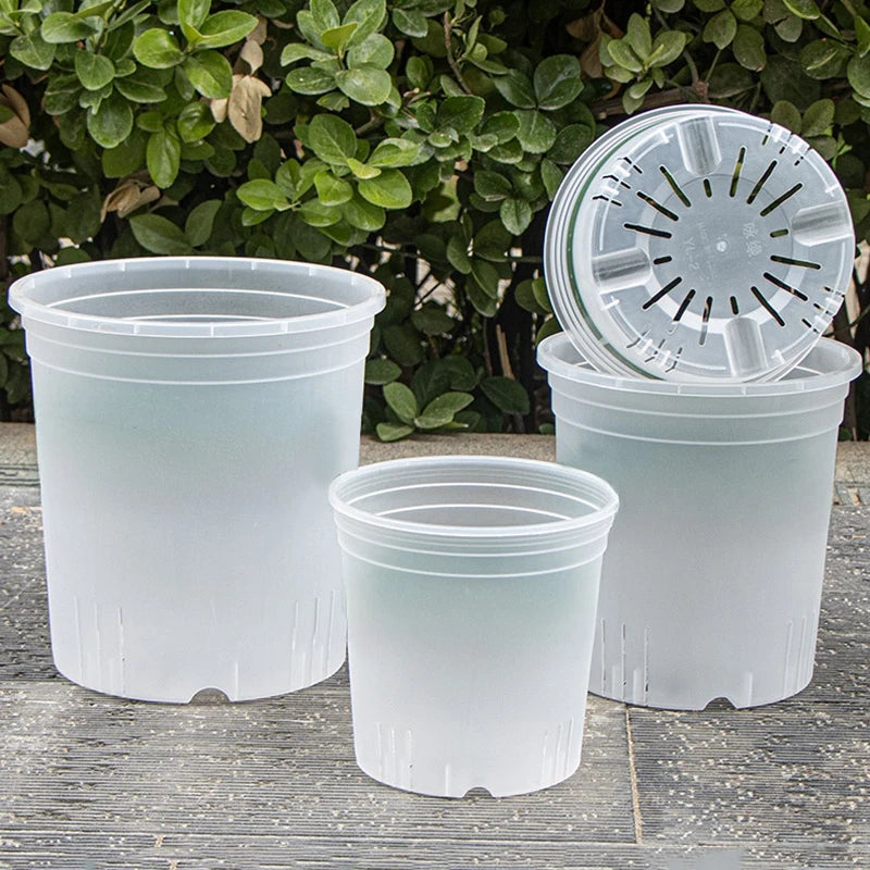 Transparent Plants Flowerpot Plastic Planters Nursery Pots Garden Seedling Planter Pots Root Control Planters Pot with Drainage