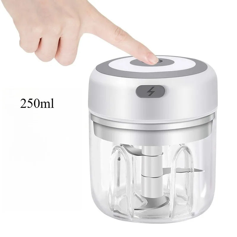 250ML Electric Garlic Grinder Household Multifunctional Meat Grinder Wireless Portable Mixer for Baby Food Processor