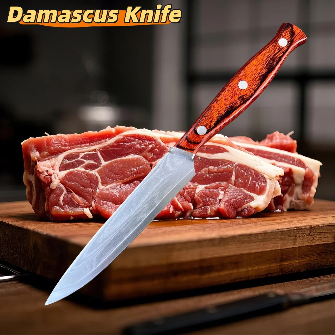 Damascus Steel All-purpose Knife  67-layer Steak Knife, VG10 Forged Blade Long-lasting Sharp Blade Fruit Knife  Daily Use Knife