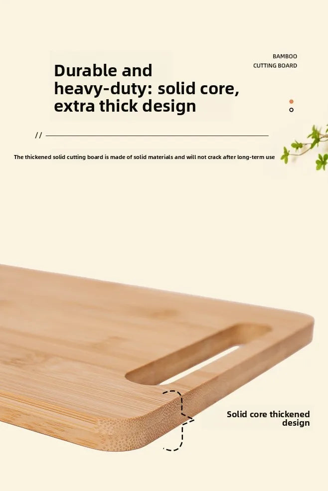 Double-Sided Bamboo Cutting Board - Natural Moso Bamboo Anti-Mold Kitchen Chopping Board with Vertical Stand