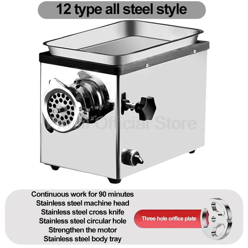 Commercial Meat Grinder Electric Stainless Steel Sausage Stuffer SUS Multifunction Automatic Slicer Food Processor For Kitchen