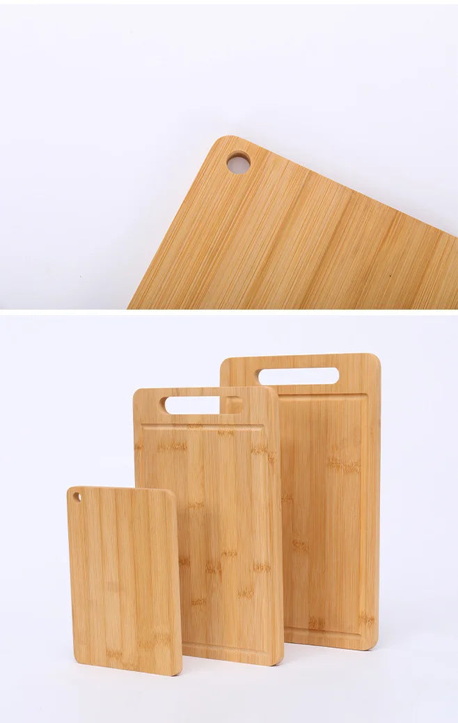 Double-Sided Bamboo Cutting Board - Natural Moso Bamboo Anti-Mold Kitchen Chopping Board with Vertical Stand