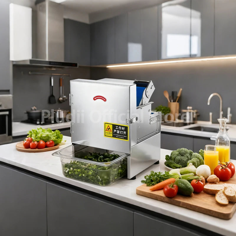 Commercial Green Onion Cutter 100W Electric Vegetable Cutter Multifunctional Pepper Slicing Shredder Cutting Machine Home Use