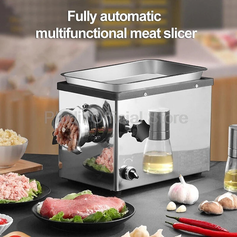 Commercial Meat Grinder Electric Stainless Steel Sausage Stuffer SUS Multifunction Automatic Slicer Food Processor For Kitchen