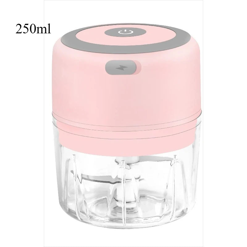 250ML Electric Garlic Grinder Household Multifunctional Meat Grinder Wireless Portable Mixer for Baby Food Processor