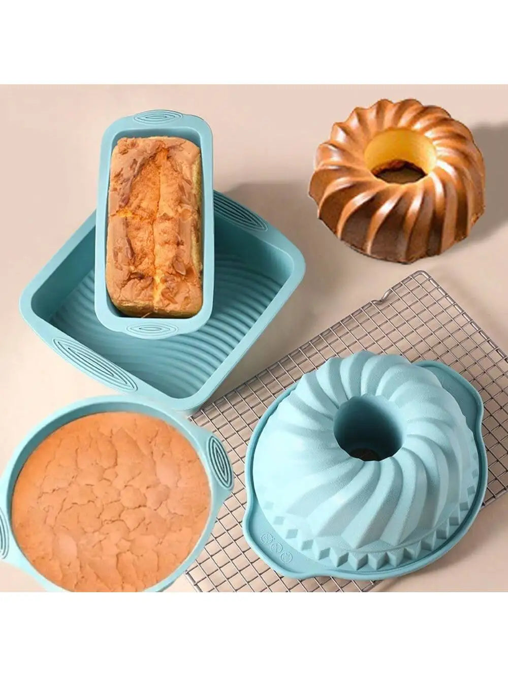 Silicone Cake Baking Mould Set High-temperature Resistant Oven Baking Plate Cake Bread Toast Pan Kitchen Muffin Baking Mold
