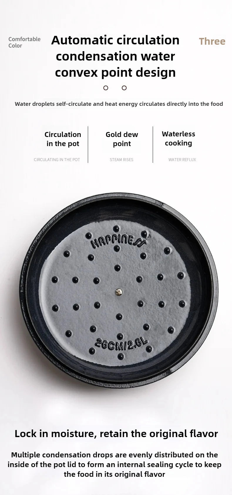 5QT Enameled Cast Iron Dutch Oven Induction-Safe Nonstick Braising Stew Pot with Lid Multi-Use Soup Cooking Casserole