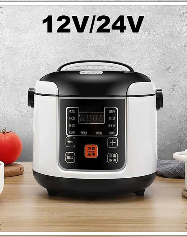 Portable Car Rice Cooker 2L Electric Truck Multi-Cooker Soup Porridge Cooking Food Steamer Electric Lunch Box 12V or 24V