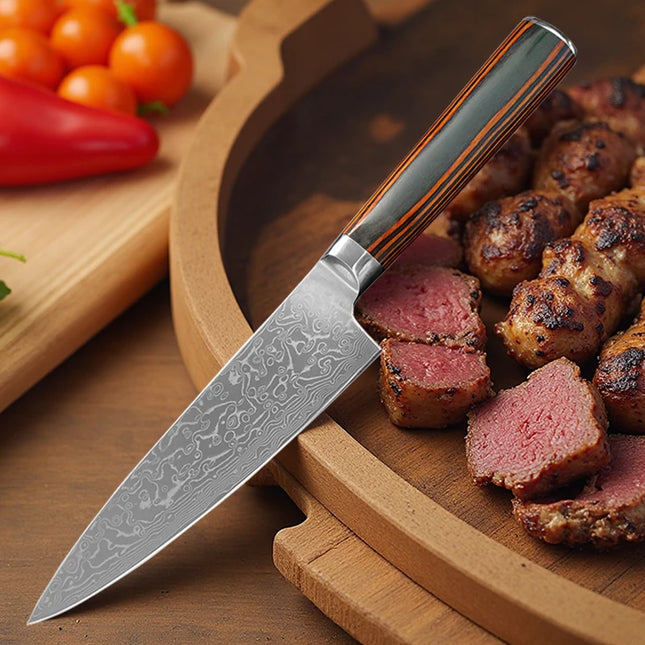Damascus Steel Kitchen Knife Chef Cleaver Barbecue Meat Vegetable Steak Cutting Cooking Tools