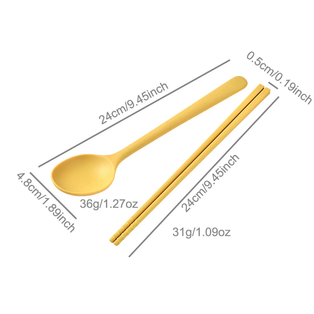 Korean 2/8Pcs Resuable Tableware Set High Quality Silicone Dinner Set Colorful Dinnerware Spoon Chopsticks Flatwaare Cutlery Set