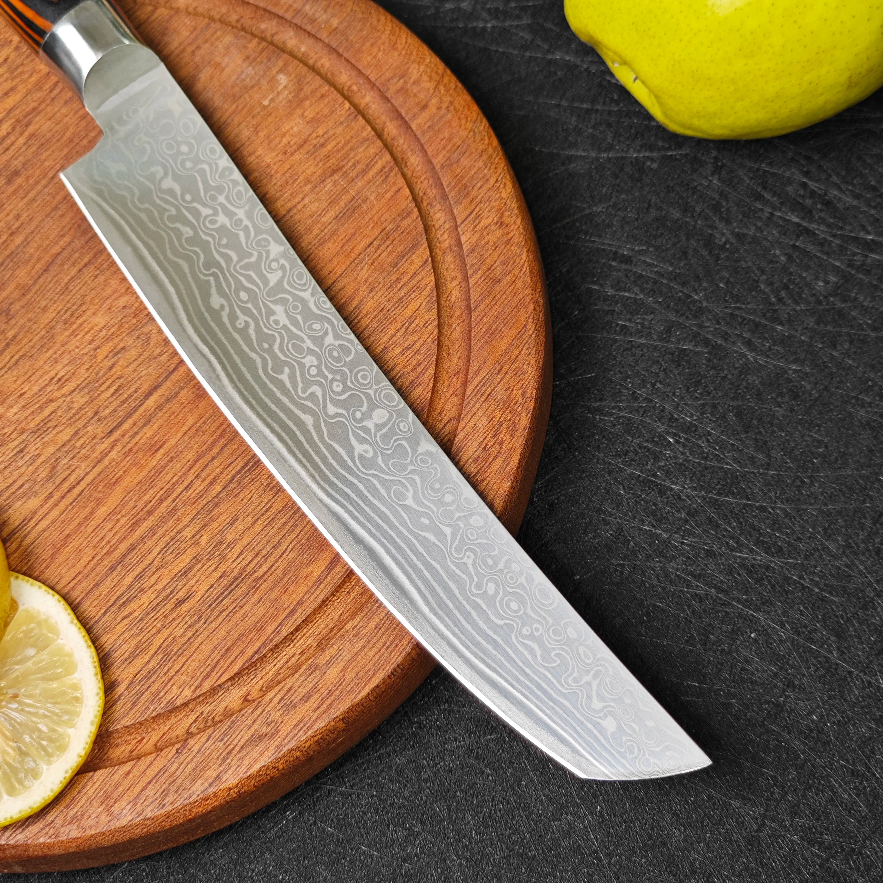Damascus Steel Kitchen Cleaver Chef Knife Boning Slicing Knife Butcher Knife Meat Fish Sushi knife Professional Cooking Cutter