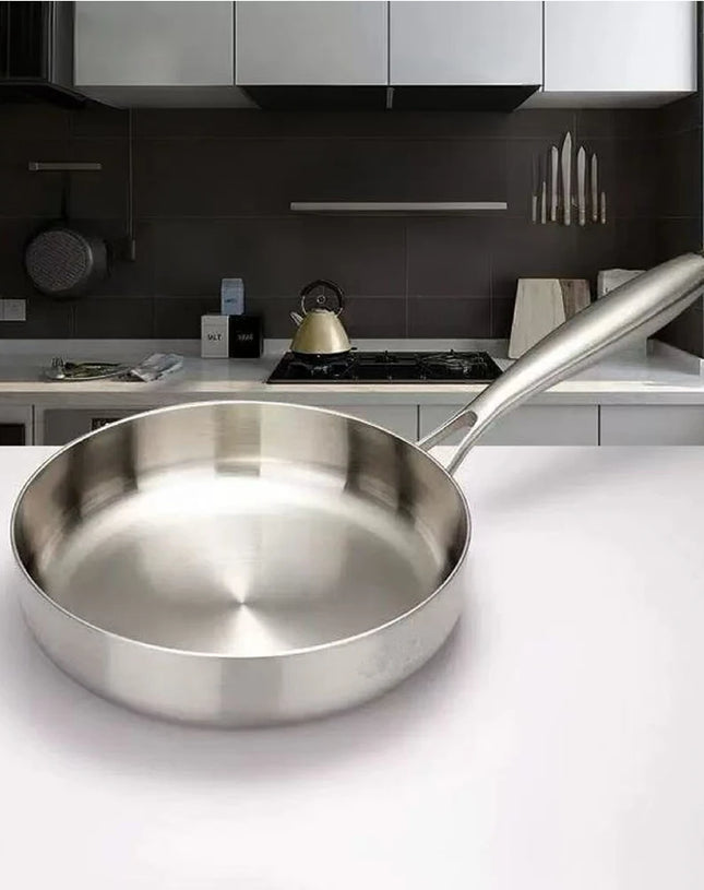 316 Stainless Steel Frying Pan Wok NonStick Pan Fried Steak Pot Uncoated Kitchen Cookware For Gas Stove and Induction Cooker Wok