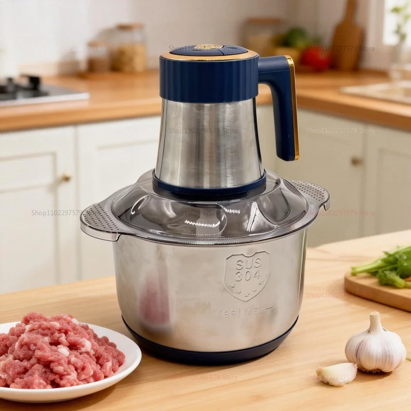 Electric Meat Grinder 5L Food Crusher Stainless Steel Multi-Function Vegetable Slicer Food Processor for Kitchen Cooking Mincer