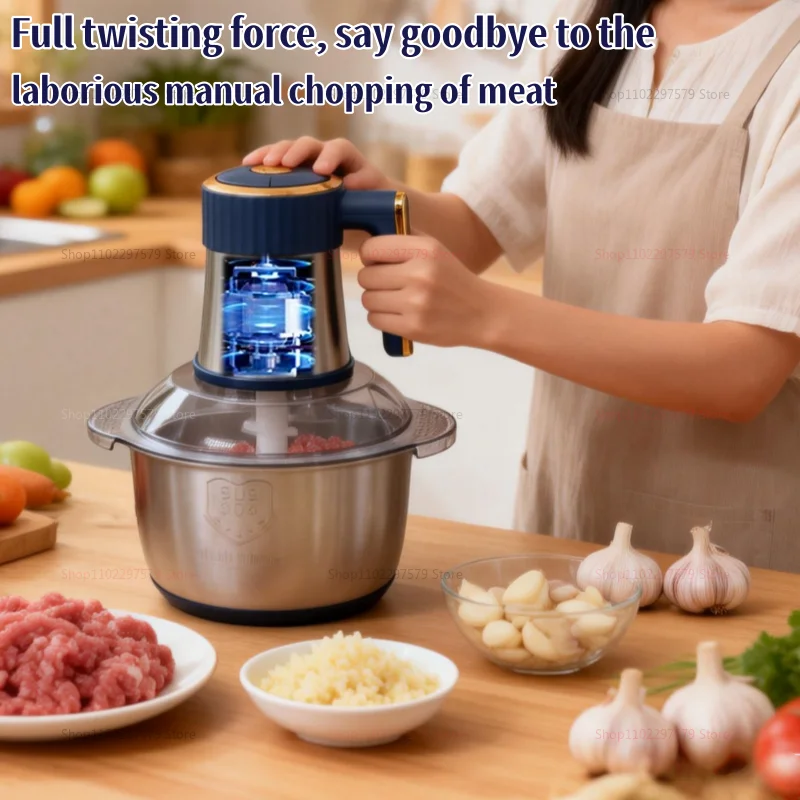 Electric Meat Grinder 5L Food Crusher Stainless Steel Multi-Function Vegetable Slicer Food Processor for Kitchen Cooking Mincer