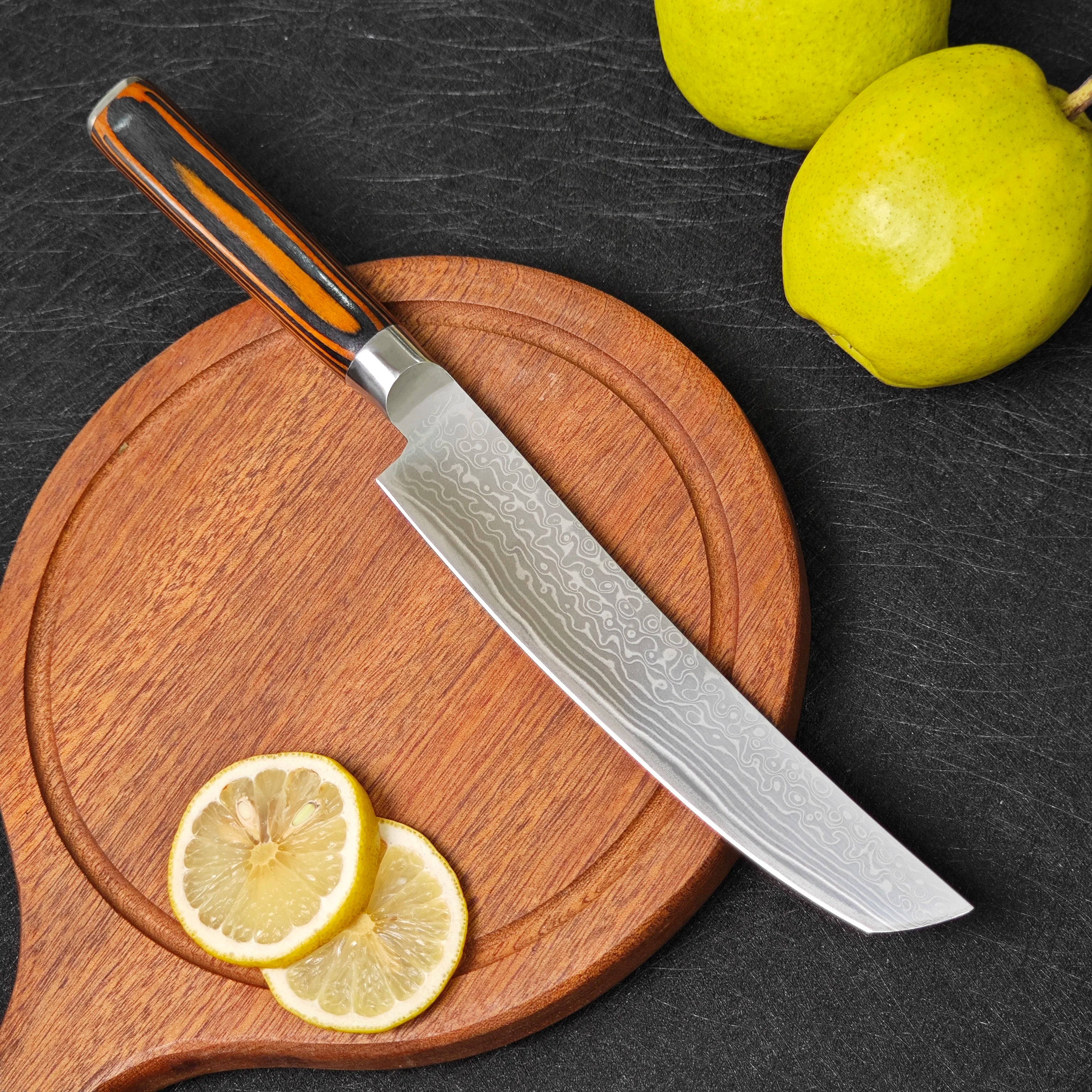 Damascus Steel Kitchen Cleaver Chef Knife Boning Slicing Knife Butcher Knife Meat Fish Sushi knife Professional Cooking Cutter