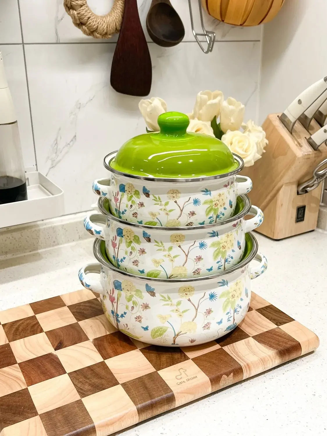 Enamel Enamel Milk Pot Thickened Saucepan Cooking Noodles Hot Milk Stew Household Kitchen Cookware