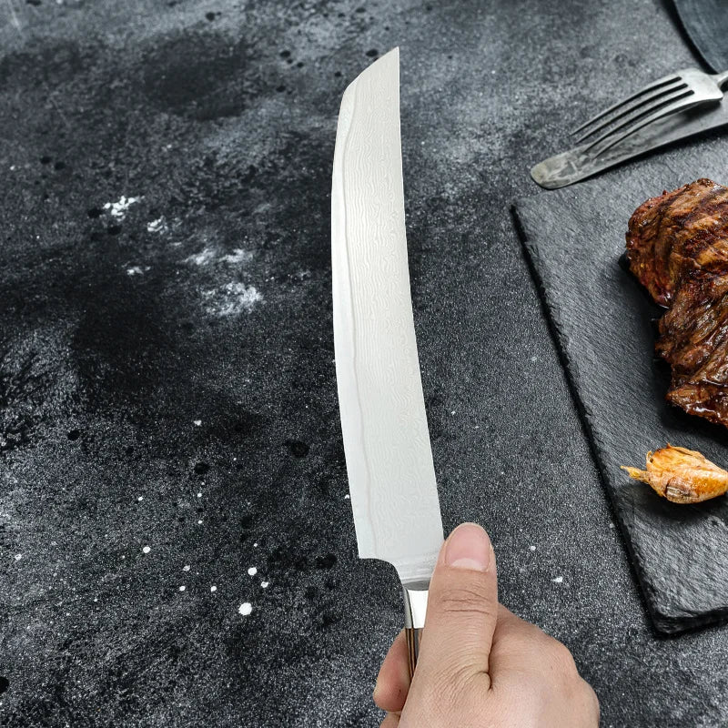 Damascus Steel Kitchen Cleaver Chef Knife Boning Slicing Knife Butcher Knife Meat Fish Sushi knife Professional Cooking Cutter