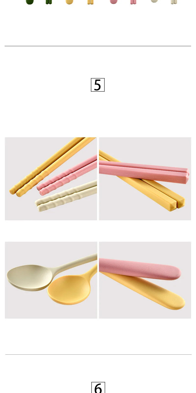 Korean 2/8Pcs Resuable Tableware Set High Quality Silicone Dinner Set Colorful Dinnerware Spoon Chopsticks Flatwaare Cutlery Set