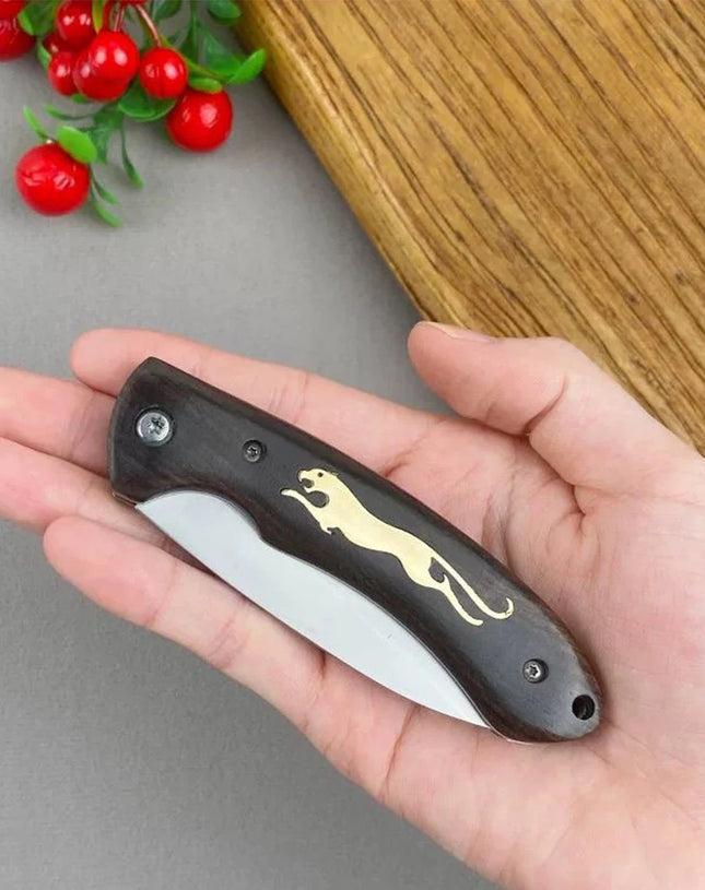TUPI Folding Blade Knife Handmade Wood Handle Utility Knife for Slicing Meat BBQ Fruit Boning and Fish Filleting Kitchen Tool