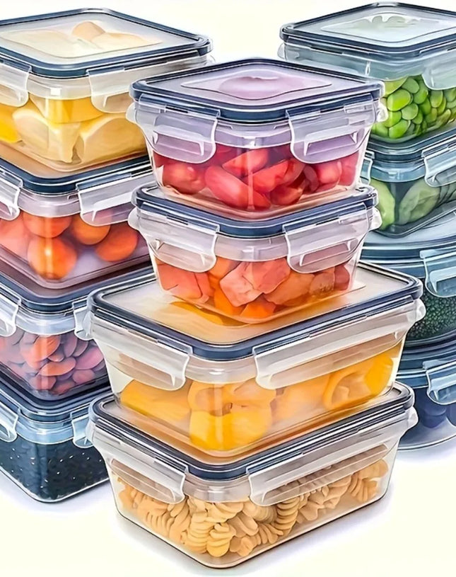 8-PC BPA-Free Airtight Food Containers with Locking Lids - Microwave/Freezer Safe PP Plastic Storage for Dry Goods/Fruit/Veggies