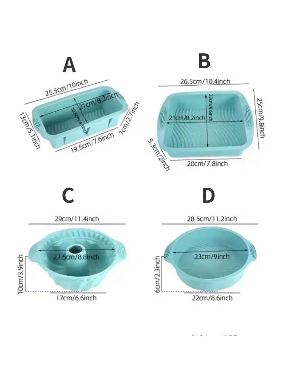 Silicone Cake Baking Mould Set High-temperature Resistant Oven Baking Plate Cake Bread Toast Pan Kitchen Muffin Baking Mold