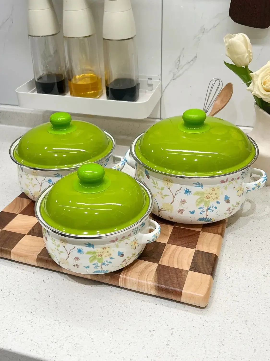 Enamel Enamel Milk Pot Thickened Saucepan Cooking Noodles Hot Milk Stew Household Kitchen Cookware