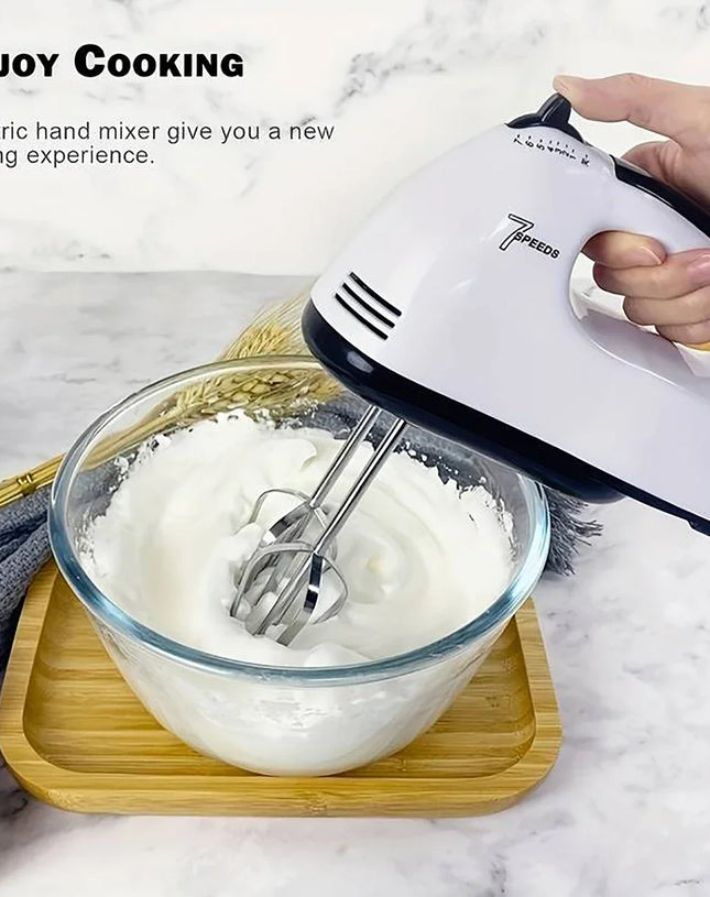 Handheld Electric Egg Beater, Household Automatic Mixer, Handheld Food Cake Bread Baking Dough Mixer, 7-speed Cream Blender