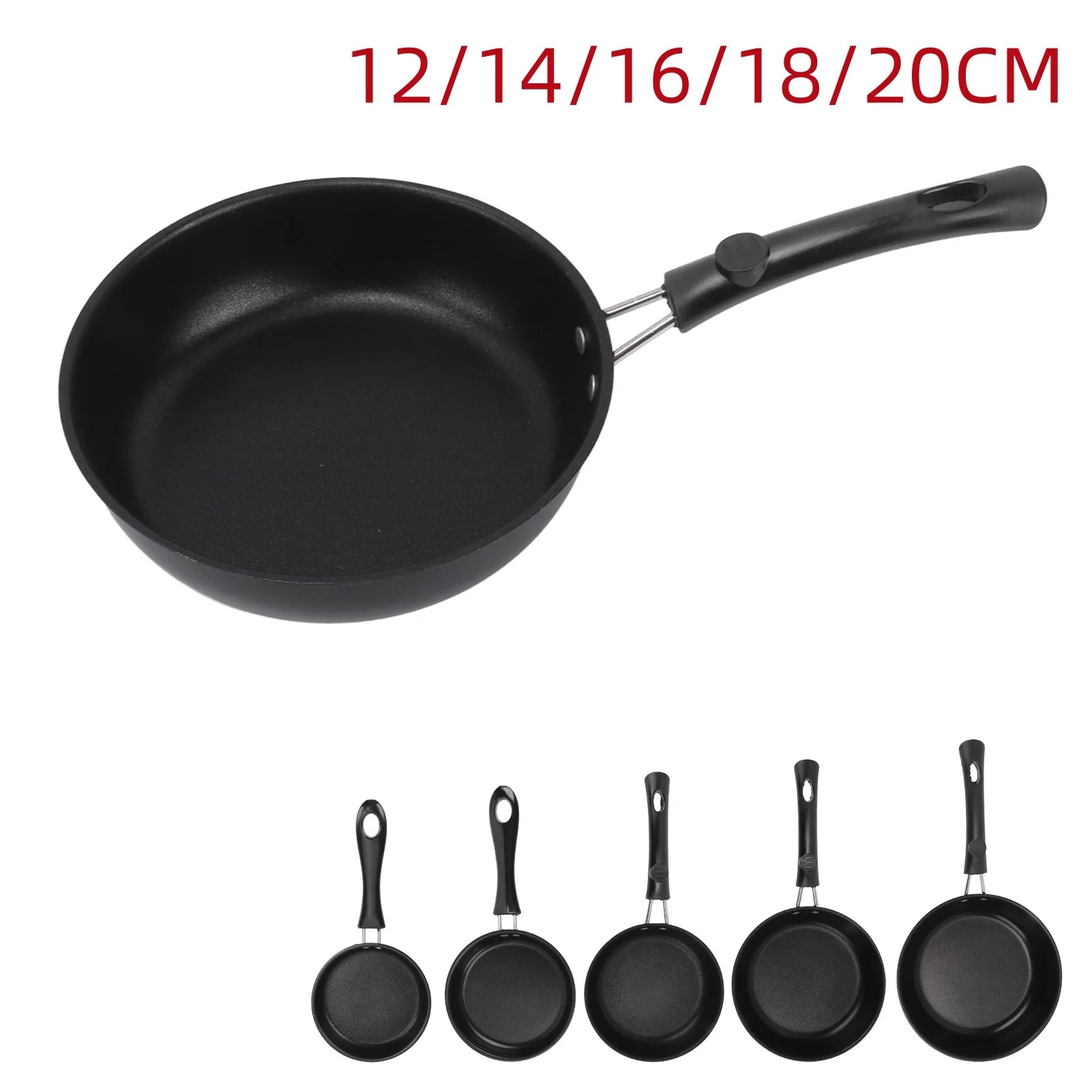 1PC 12-20cm Mini Frying Pan Non-Stick Thickened Stainless Steel Frypan Pot Fried Eggs Saucepan Gas/Induction Kitchen Cookware 
﻿