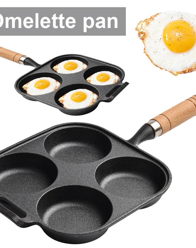 Thicken Frying Pan Cast Iron Breakfast Grill Cooking Pot Egg Frying Pan Egg Pancake Steak Pan Non-Stick Cake Maker Pancake Pan
