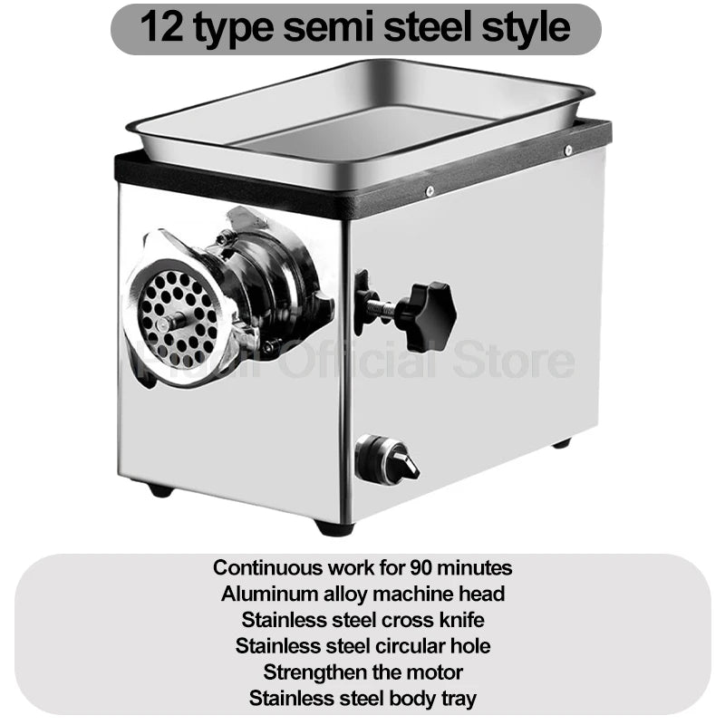 Commercial Meat Grinder Electric Stainless Steel Sausage Stuffer SUS Multifunction Automatic Slicer Food Processor For Kitchen