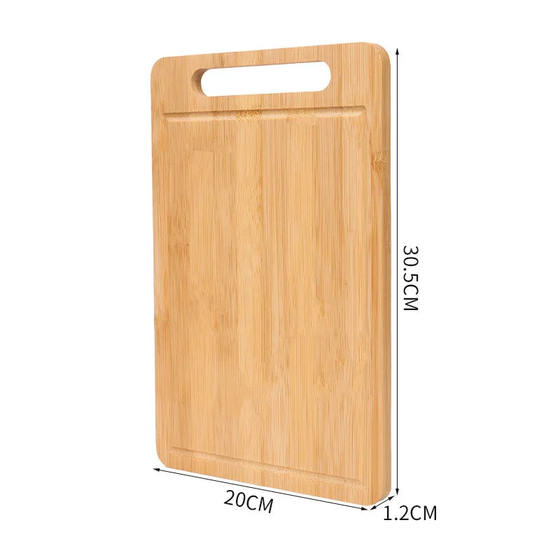 Double-Sided Bamboo Cutting Board - Natural Moso Bamboo Anti-Mold Kitchen Chopping Board with Vertical Stand
