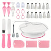80PCS Cake Decorating Set-Non-Slip Turntable with 14 Piping Tips, Scrapers & Tools for Professional DIY Baking Tools Accessories