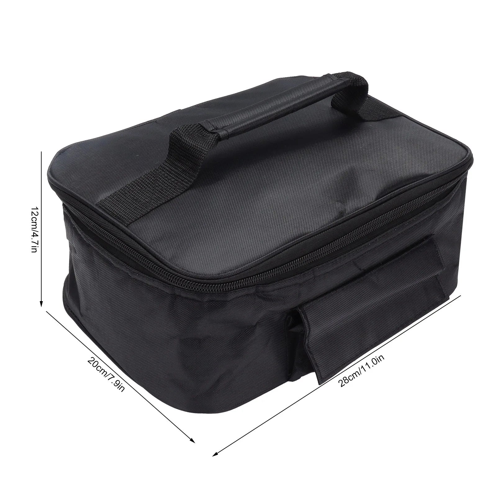 Portable Mini Car Microwave 12V Electric Heated Lunch Box Oven Fast Heating Picnic Box for Travel Camping Food Cooking Black