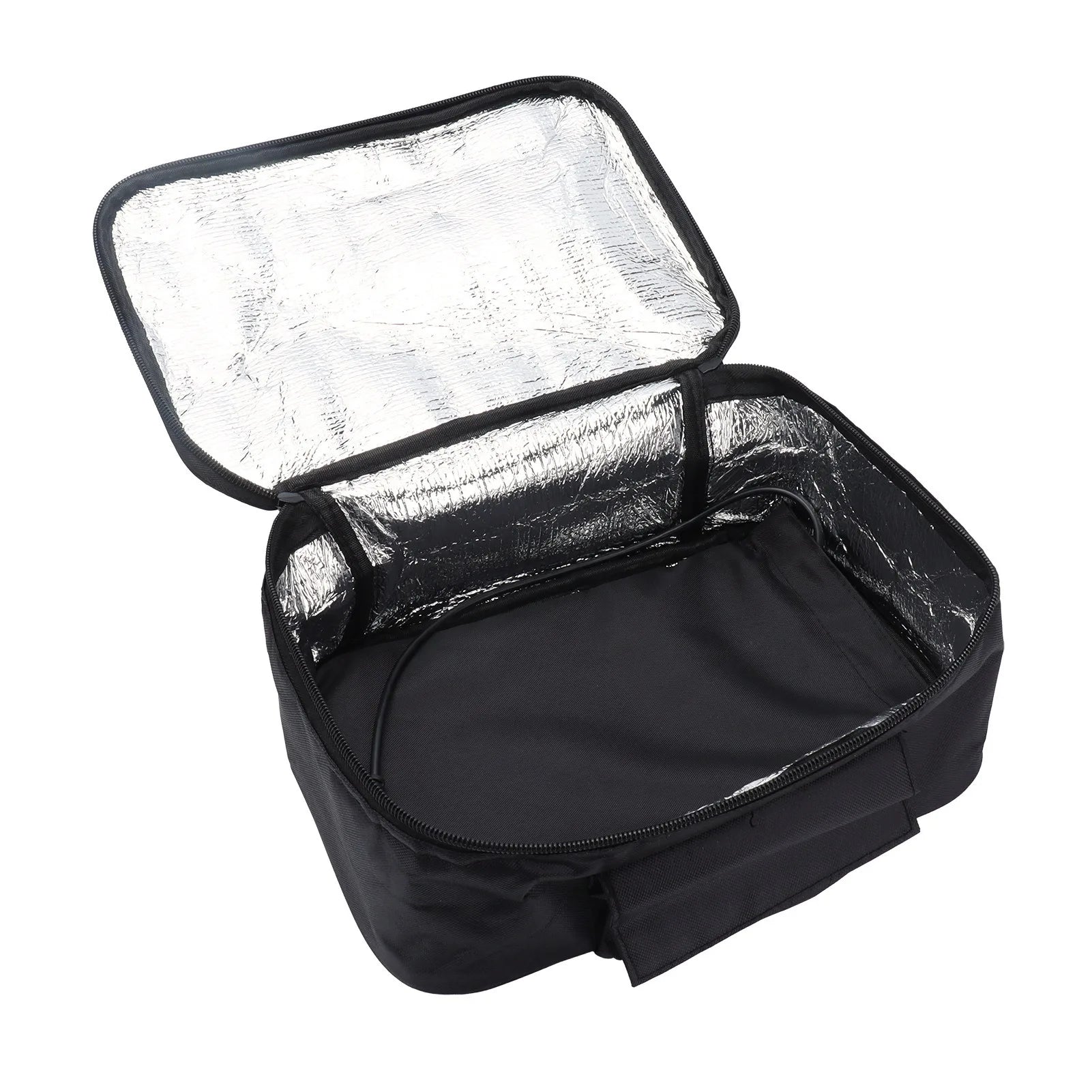 Portable Mini Car Microwave 12V Electric Heated Lunch Box Oven Fast Heating Picnic Box for Travel Camping Food Cooking Black