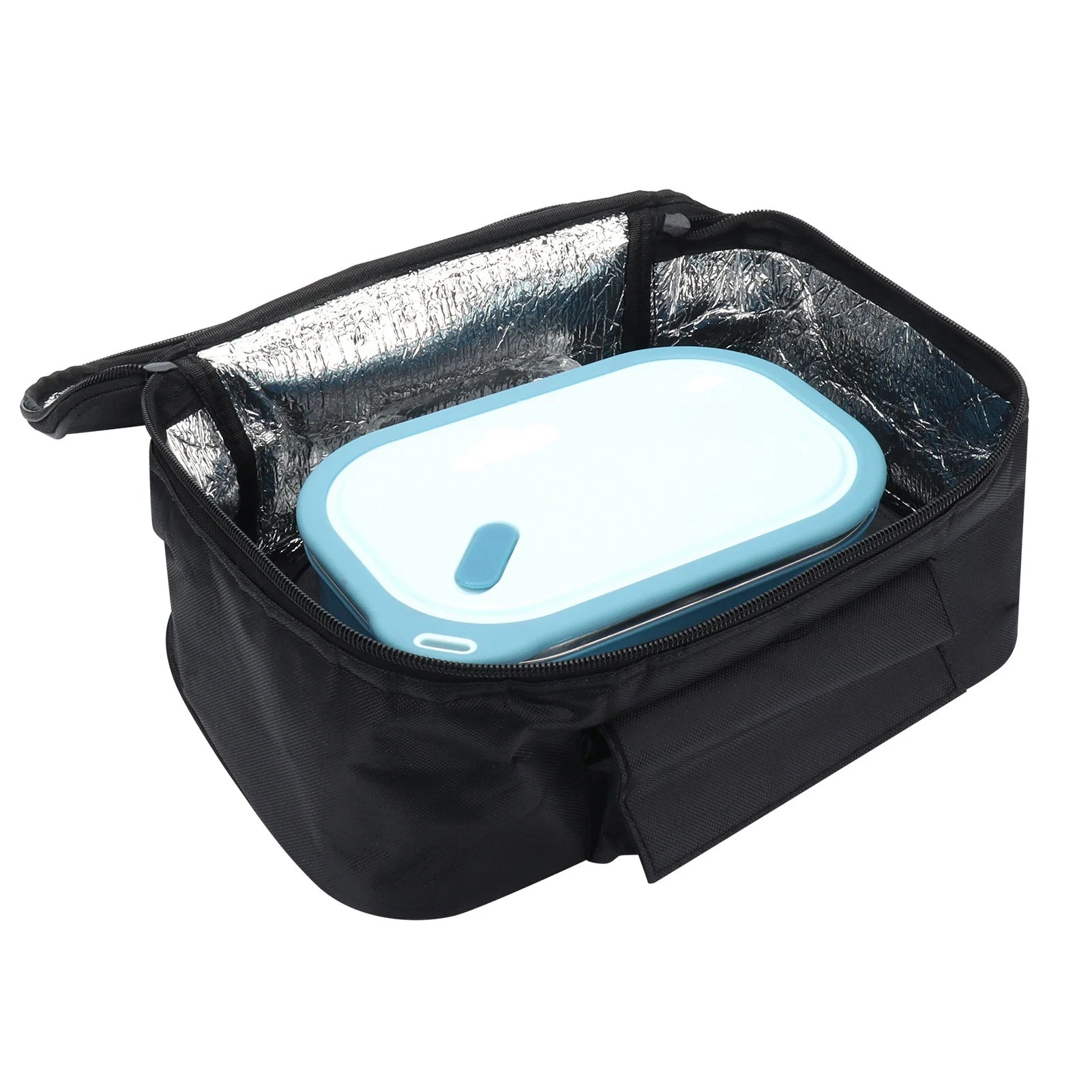 Portable Mini Car Microwave 12V Electric Heated Lunch Box Oven Fast Heating Picnic Box for Travel Camping Food Cooking Black